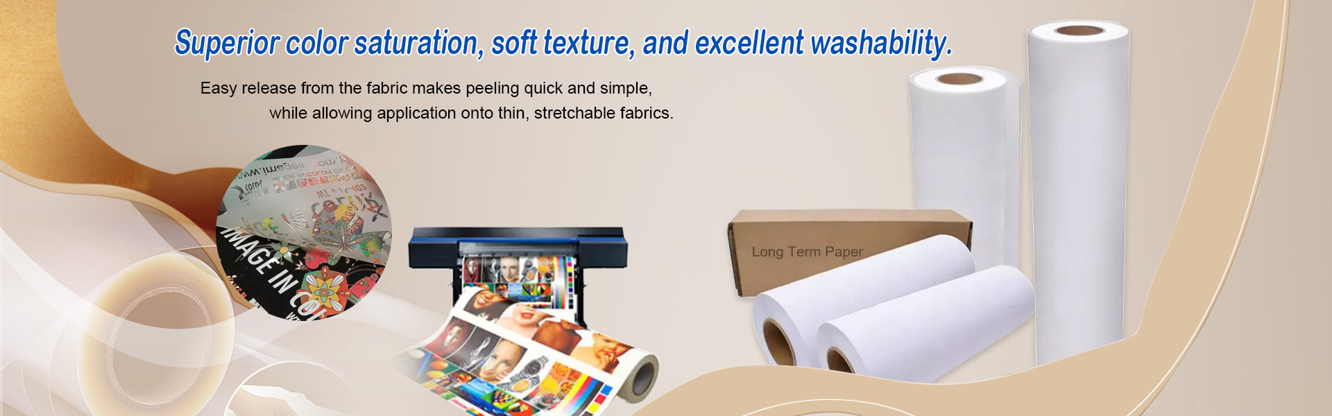Varmeoverførselspapir, sublimeringspapir, digitalt printerpapir,Suzhou Huarong Paper Products Co., Ltd
